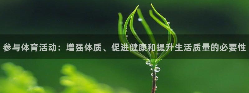 ug环球官网注册：参与体育活动：增强体质、促进健康和提升生活质量的必要性